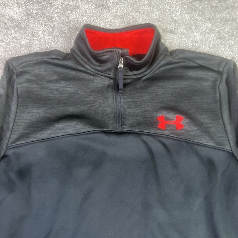 Under Armour Sweatshirt Mens Medium Black 1/4 Zip Long Sleeve Coldgear Pullover